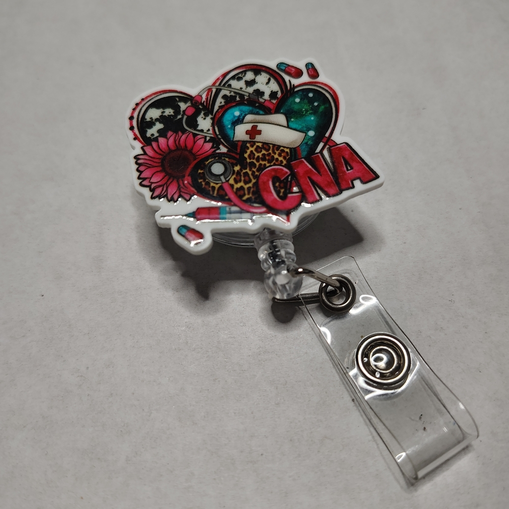 CNA Badge Reel for Certified Nurse Assistant Holder Retractable with ID Clip